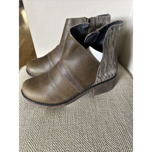 Naot Emerald $220 Women's Booties Boots Size EU 36 US 5-5.5 Brown Olive Green - Picture 3 of 6
